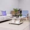 Hexa Engineered Wood Coffee Table With Metal Legs In Frosty White
