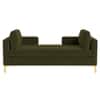 Cova Velvet Chaise Lounger in Olive Green Color