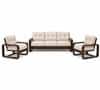 Berlin Solid Wood Sofa Set in Walnut