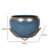 Apple Shape Metal Planter Set Of 2 In Blue And Gold Colour
