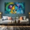 The Castle Decor Radha Krishna Wall Painting Wooden Framed 27x48 Inch (Style 8)