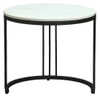 Metalform Round Metal Nesting Coffee Table Set Black Finish White Porcelain Top Set Of 2