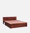 Monaco Solid Wood Queen Drawer Storage Bed In Honey Oak Finish