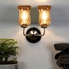 Devansh Steel Electric Wall Light in Steel Colour with Lavender Shade Count of 2 Lights