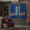 Stoa Paris Satin Window Curtain, 70% Blackout Curtains,   Privacy Lining, Pack of 2, Versailles - Celestial Blue with Back Lining