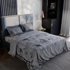 Stoa Paris Super King Size 100% Cotton Bedsheet with 2 Pillow Covers  Size Grey Black