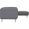 Scandinavian Mira Three Seater Right Chaise Sofa Matte Black Finish