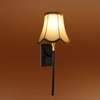 Devansh Metal Electric Wall Light in Black Colour with Off-white Shade Count of 1 Light