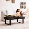 Reed Coffee Table in Black Finish