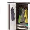 BLUEWUD Andrie Engineered Wood 4 Door Wardrobe/Clothes Storage Rack Organizer Almirah Cupboard with Hanger Rod Drawers and Shelves for Bedroom Home Furniture (Without Mirror, Wenge & White)
