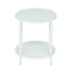 Paola Outdoor Table Set with 1 Table and 2 Chairs in Ivory White
