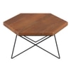 Dyson Abstract Metal Coffee Table In Teak Finish
