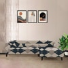 Right Aligned 2 Seater Right Aligned Chaise Navy Cubes Sofa Cover