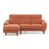 Ronan Left Aligned 3 Seater Sectional Fabric Sofa In Rust Colour