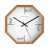 Octagonal Wooden Wall Clock with Handwritten Hour Script