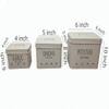 Galvanized Rectangular Metal Onion Potato Garlic Storage Container Set In Beige Colour
