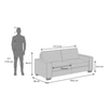 Leslie 3 Seater Fabric Sofa (Smoke)