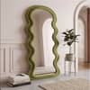 The Artment Green Ripple Edge Unbreakable Floor Mirror For Home (170 X 70 CM)