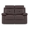 Raphael Leatherette Two Seater Manual Recliner in Brown Colour