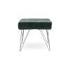 Asansol Sheesham Wood Accent Square Set of 2 Stools     in Green Cotton Velvet Upholstery