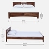 Misty Solid Wood Queen  Size Upholstered Bed Without Storage (Provincial Teak Finish)