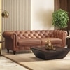 Winchester 3 Seater Luxury Italian Leather Sofa In Cognac