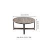 Nashville Sheesham Wood 4 Seater Coffee Table Set In Antique Grey Finish Indigo Patch Kantha Cushion