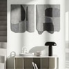 Abstract Handmade Wool Silk Wall Art Grey 2 Panel Set 5 x 3 Feet