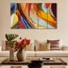 The Castle Decor Abstract Art Wall Painting Wooden Framed 27x48 Inch (Style 3)