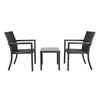 Canberra Wicker Table And Chair Set In Black Finish