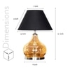 Ingram Glass and Metal Table Lamp With Black Cotton Shade