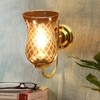 Devansh Metal Electric Wall Light in Gold Colour with Lavender Shade Count of 1 Light