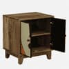 Desso Mango Wood Hand Painted Multicolour 2 Door Small Cabinet In Natural Finish