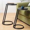Slanted Nesting Raw Black PC Metal Side Table Large in Black Colour