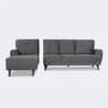 Riga 5 Seater Velvet Fabric Right Hand Side Lounger in Dark Grey