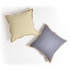 Beige Jute Border Cushion Cover