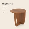 Kaya Solid Wood Side Table in Amber Walnut Finish