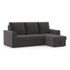 Kowloon Sectional Pull Out Sofa Cum Bed with Storage in Urban Grey Colour