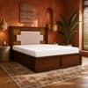 Nayra Solid Wood Compact Queen Bed Hydraulic Storage Provincial Teak Finish Mattress 60 x 72 Inches