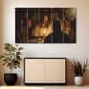 The Castle Decor Jesus Christ Last Supper Wall Art Framed Painting 27x48 Inch (Style 1)