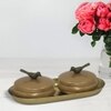 Metalsmith Metal Serveware Box Set of 3 with Tray Gold Finish
