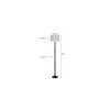 Flora White Natural Fiber Floor Lamp with Black Iron Base