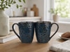 Blue Wildflower Ceramic Coffee Mug Set