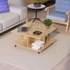Hexa Engineered Wood Coffee Table With Metal Legs In Giant Wood