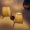 Devansh Metal Electric Wall Light in Gold Colour with Beige Shade Count of 2 Lights