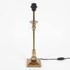 Delta Brass Table Lamp with Off White Linen Shade