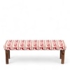 Asteria Solid Wood 2 Seater Bench In Red Deer Jackard Fabric