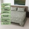 Off White & Green  Color Floral 400 TC Cotton Flat Super King Bed Size Bedsheet With 2 Pilllow Covers  Threads