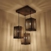 Elegant Brown Solid Wood Cluster Hanging Light