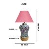 Devansh Conical  Pink Jute Shade  Lamp With  Wood & Mosaicglass Base For Decoration /Office/Home/Gifting/Study For Decoration /Office/Home/Gifting/Study -(10X10X14.5) Inches -